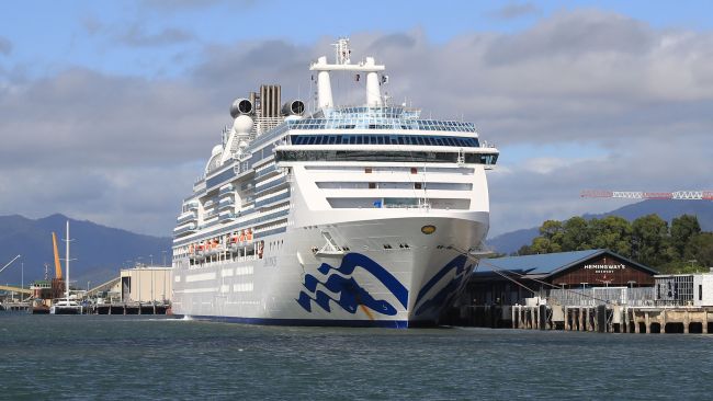 The Coral Princess made headlines last week when over 100 people contracted COVID-19 as it docked in Sydney. Picture: Brendan Radke