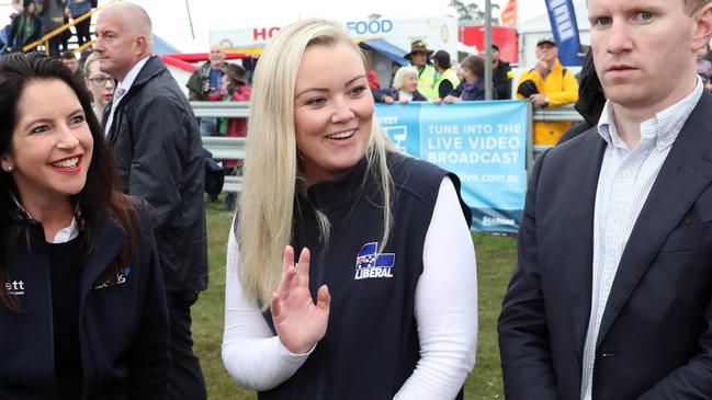 Former Liberal candidate Jessica Whelan, centre, at Agfest last week. Picture: GARY RAMAGE