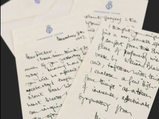 An excerpt of the $3000 three-page handwritten note by King Charles III. Picture: RRAuction/BNPS