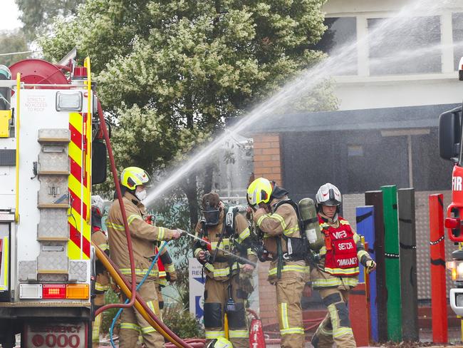 Families want better security at the school after the arson attack. Picture: David Crosling