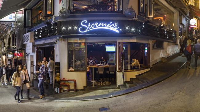 Outside the Stormies bar in Lan Kwai Fong, Hong Kong. Picture: Michael Perini