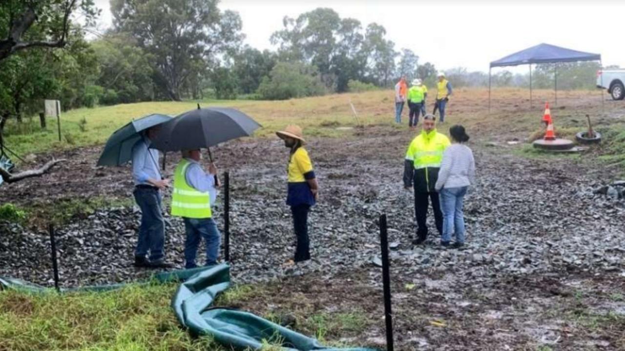 The Albert River sewer leak caused by a cracked Gold Coast City Council pipe - this is the investigation scene.