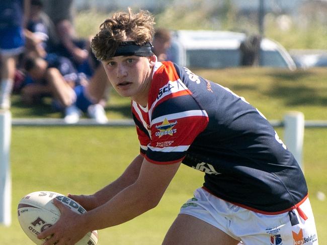 Xavier Kerrisk at the Aaron Payne Cup 2023 Saint Patrick's College versus Ignatius Park College at Leprechaun Park Mackay Tuesday 30 May 2023 Picture: Michaela Harlow