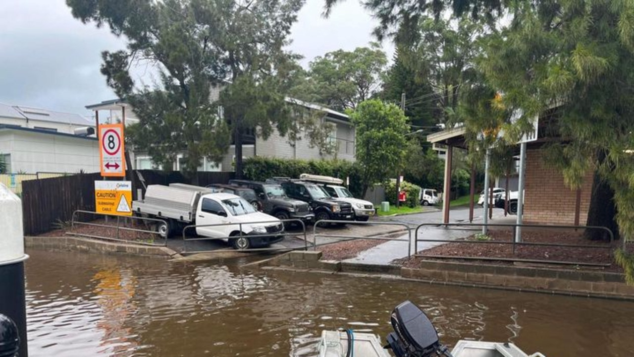 The rising water levels crept into businesses and homes. Picture: Facebook – Woronora Bush Fire Brigade.