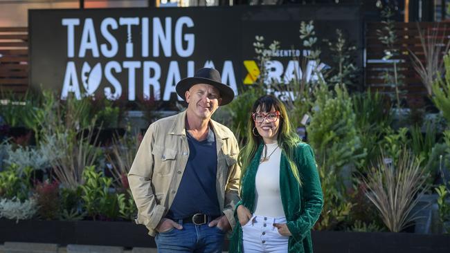 Top chefs Matt Moran and Claudette Zepeda at Tasting Australia Victoria Square. Picture: RoyVPhotography