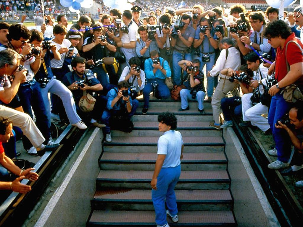 Maradona in a scene from the 2019 British documentary Diego Maradona. Supplied by Roadshow Films