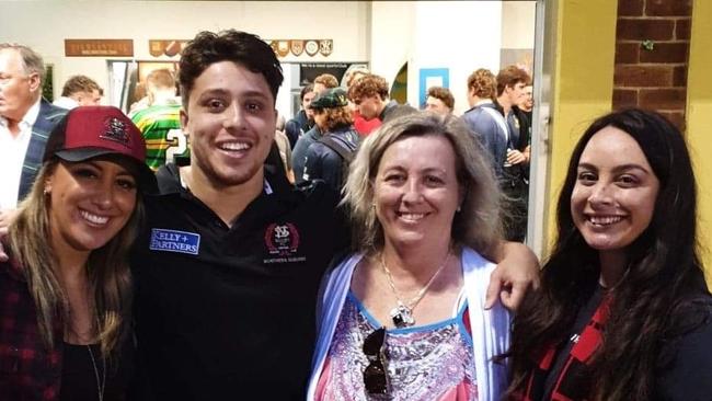 Northern Suburbs player Reece Mau'u and sister Sasha, left, mother Jane and sister Monique.