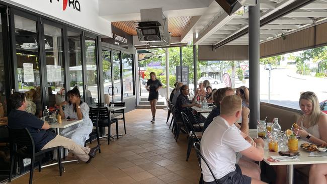 The outdoor dining space at Smoked Paprika in Rosalie.