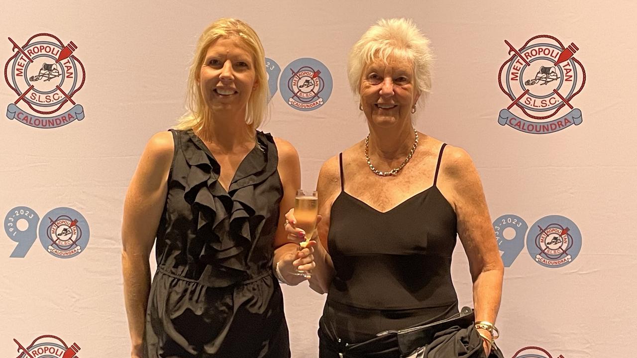 Cathy Dick and Jill Ware at the Metropolitan Caloundra Surf Life Saving Club 90th Anniversary Gala Ball.