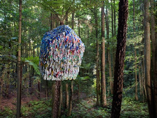 Kevina Jo Smith’s piece is made from plastic rubbish. Picture: Keith Maxwell