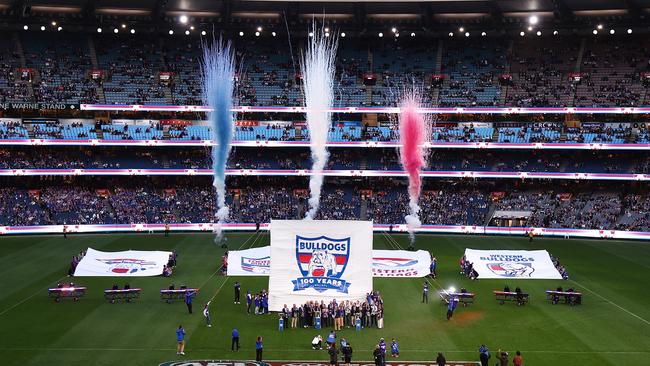 Footscray celebrated the club’s 100-year anniversary. (Photo by Morgan Hancock/AFL Photos/Getty Images)