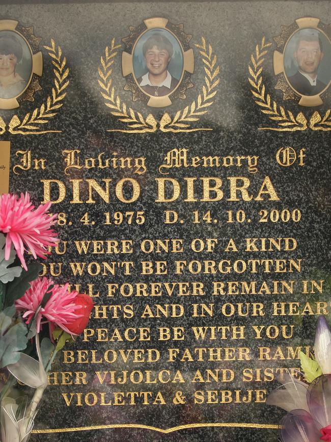 Dibra headstone at the Fawkner Cemetery.