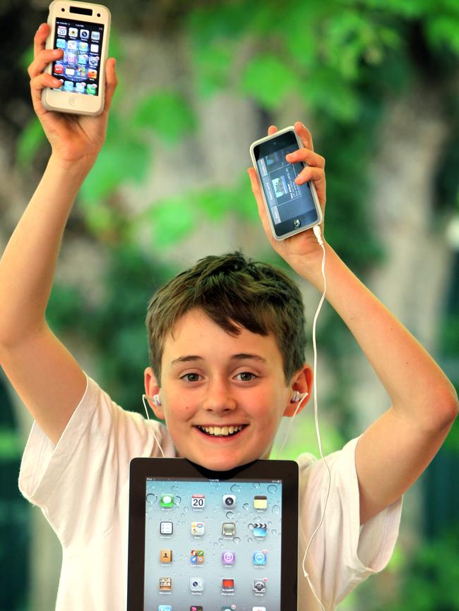 Screen savers ... parents say iPods, iPhones and iPads can help save their sanity on long road trips. Picture: SUPPLIED