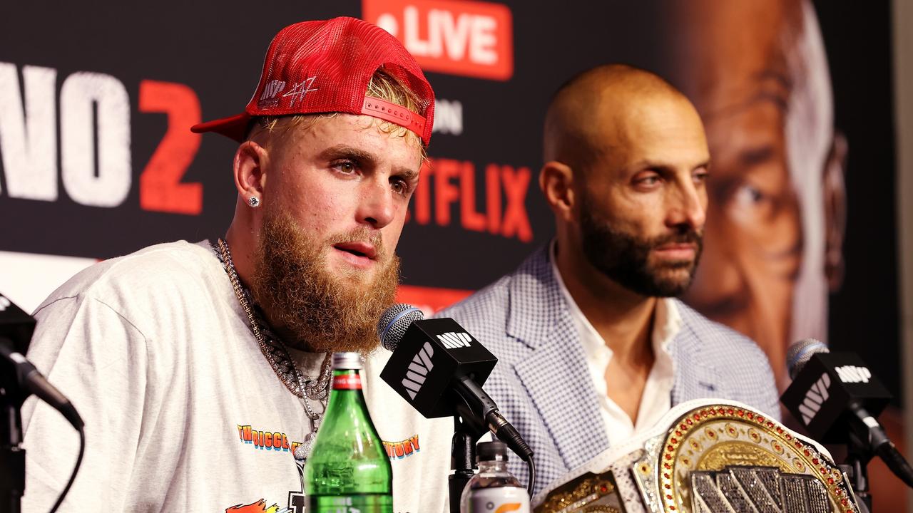 Jake Paul said he did pull his blows in the fight against a retired Mike Tyson. Picture: Sarah Stier/Getty Images for Netflix