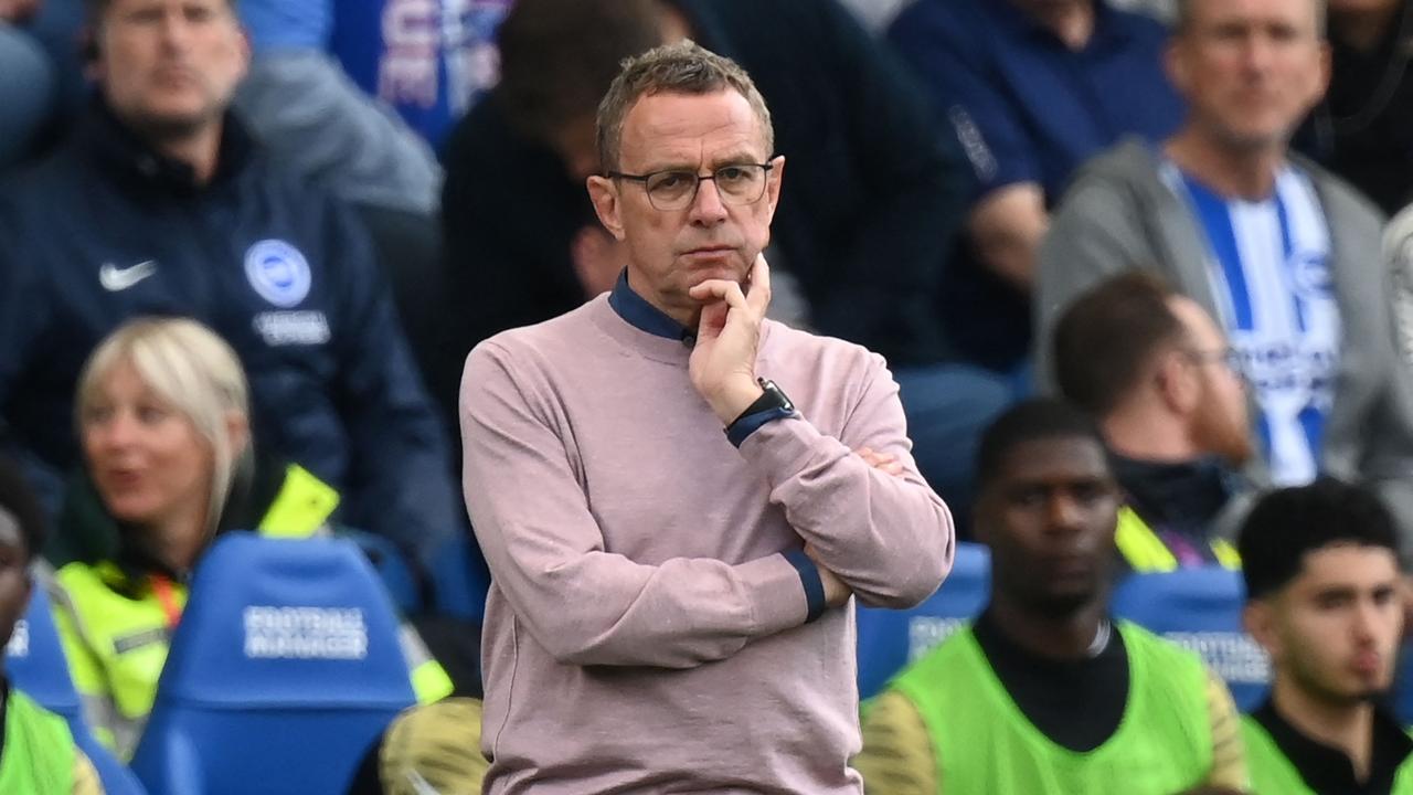 Manchester United Interim head coach Ralf Rangnick had a lot of thinking to do.  (Photo by Glyn KIRK / AFP)