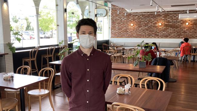 East Row Speciality Coffee manager Daniel Gaudiosi is happy to serve his customers in person. Picture: Julia Kanapathippillai