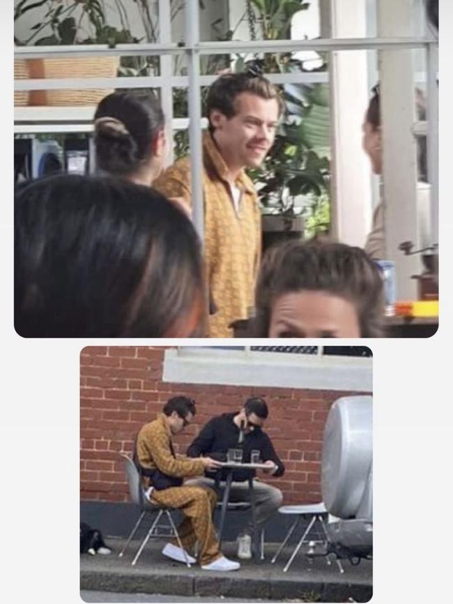 Styles’ visit to a Collingwood cafe made headlines on international gossip Instagram DeuxMoi.