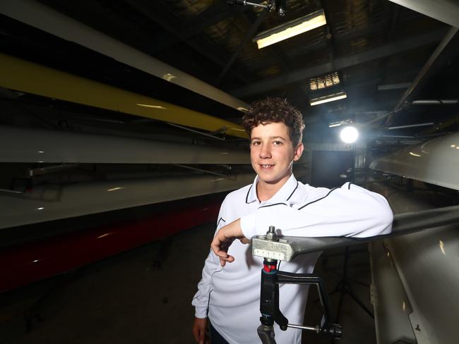 TSS Rowing First vIII  RepresentativeLockie Mactaggart .Photograph : Jason O'Brien