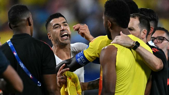 Uruguay's Luis Suarez was fired up. (Photo by Chandan Khanna / AFP)