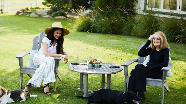 Meghan Markle and Gloria Steinem during a chat for Makers Women. Picture: Duke and Duchess of Sussex