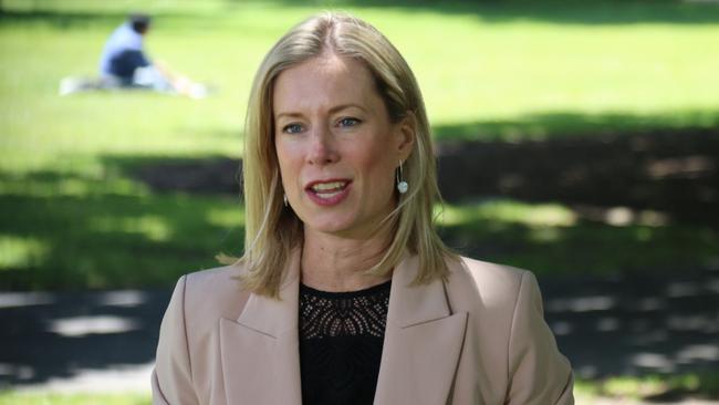 Labor leader Rebecca White speak to the media on Parliament Lawns on Tuesday, November 22, 2022.