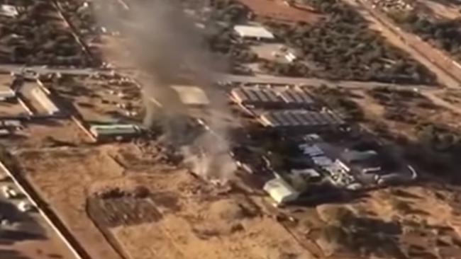 Aerial footage of the crash site showed the building cut in half.