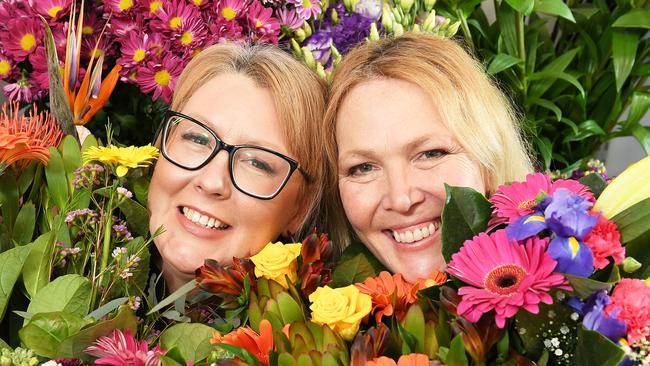 Watsonia Florists’ Emma Wright and her assistant Jenny Ring were tasked with fitting out two homes featured on The Block. Picture: Ellen Smith