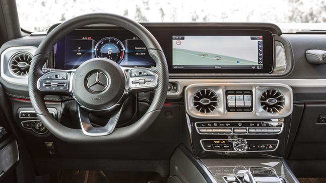 The interior features the same quality as Mercedes’ other passenger cars.