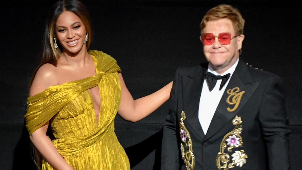 Beyonce and Sir Elton John at The Lion King’s London premiere. Picture: Gareth Cattermole/Getty Images for Disney
