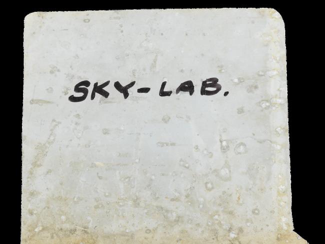 An aluminium fragment of US space station Skylab, which fell to earth in 1979.