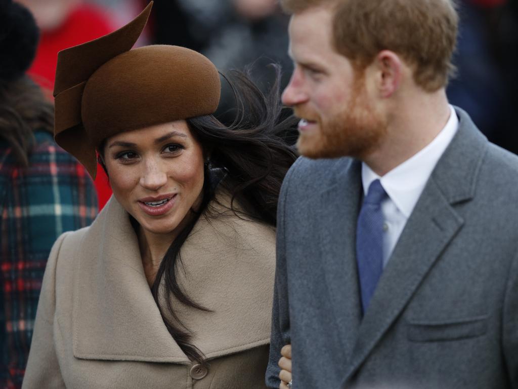 Prince Harry and Meghan Markle. Friends have claimed she has political ambitions that extend to the White House. Picture: AFP