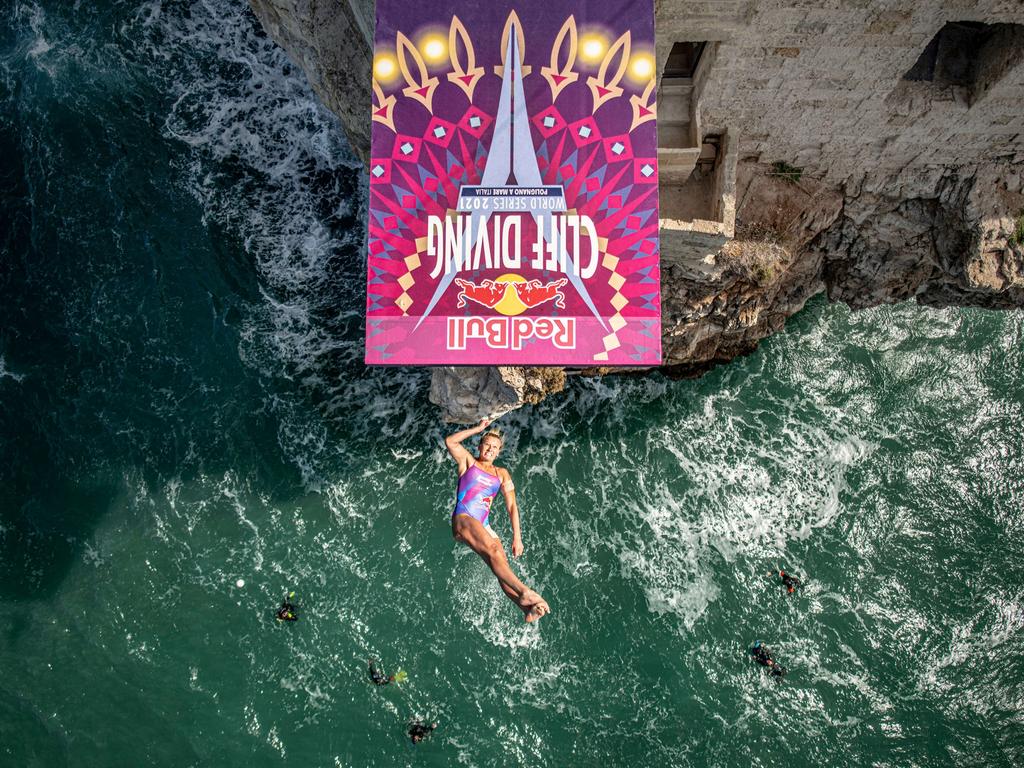 Cliff diver Rhiannan Iffland preps for the Red Bull Cliff Diving World