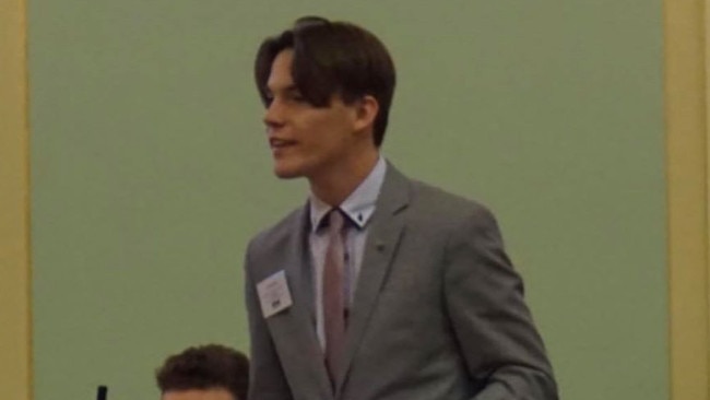 LNP volunteer Jake Scott in Queensland Parliament.