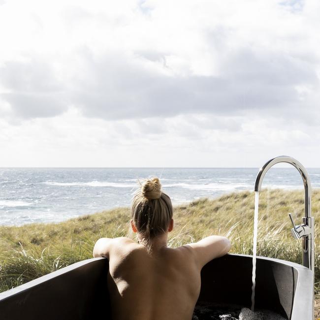 King Island’s new off-grid luxury retreat on Kittawa Lodge offers stunning views of Bass Strait.