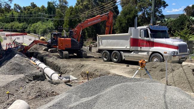 Summerleas Rd underpass works. Picture: Kingborough Council