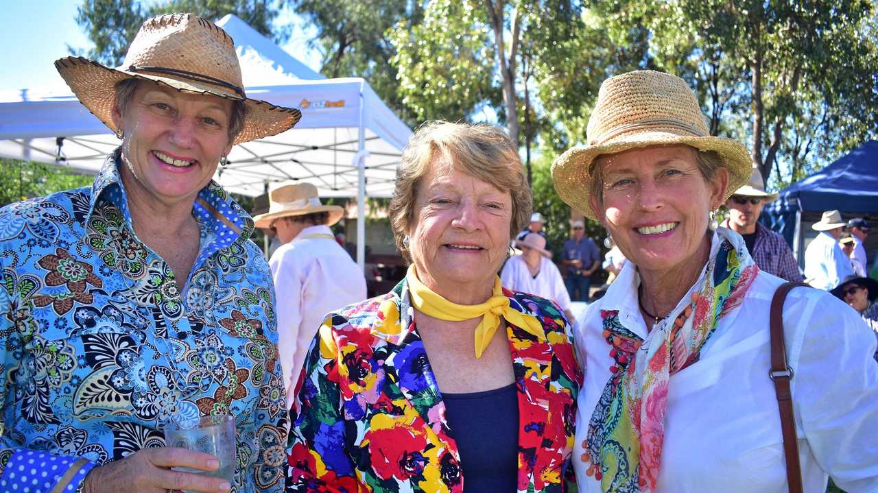 Cr Puddy Chandler (left) with friends Judy Behrend and Ros Arthur. Picture: Marguerite Cuddihy