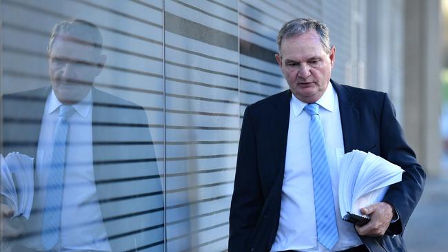 Former Ipswich mayor Paul Pisasale is seen leaving the District Court in Brisbane. Picture: AAP