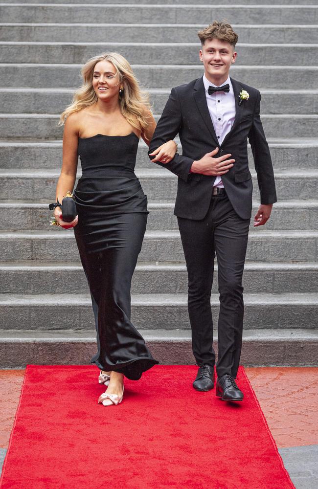 Arabella Hunter and partner Sam Sheppard arrive at The Glennie School formal at Picnic Point, Thursday, September 12, 2024. Picture: Kevin Farmer