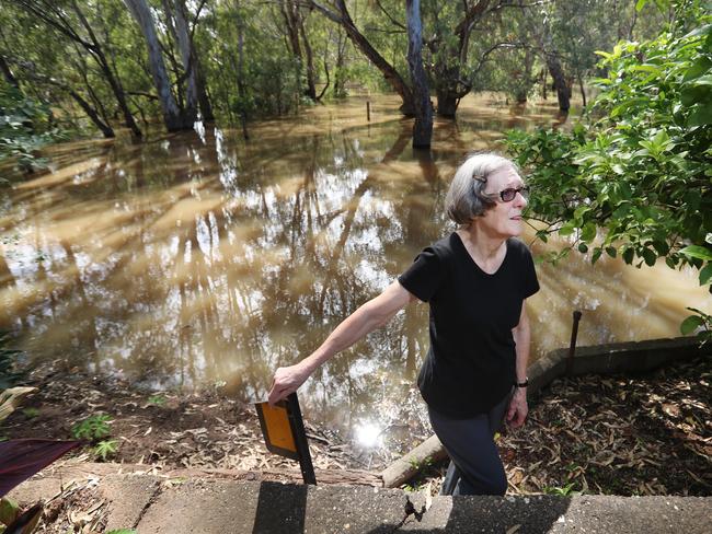 Yvonne Voss at her house on the banks of the Ovens River. Picture: Alex Coppel.