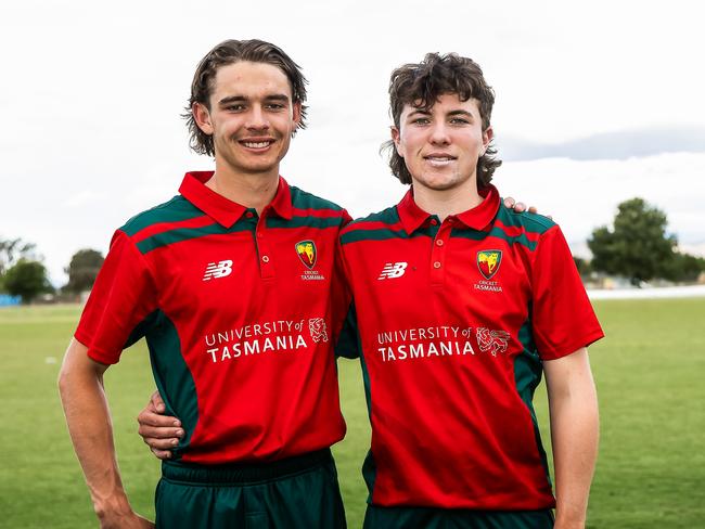 Aidan O'Connor and Zac Curtain after scoring centuries against ACT. Picture: Cricket Australia