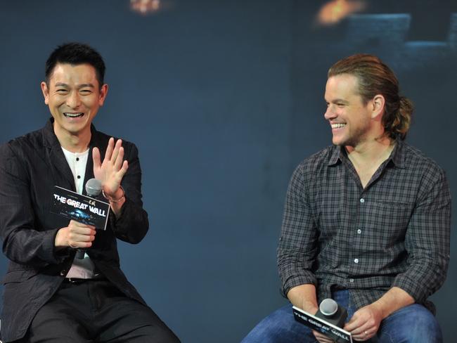 Matt Damon at a Beijing press conference for ‘The Great Wall’. Picture: Imaginechina / Splash News