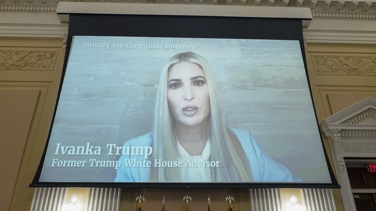 Ivanka Trump testifies before the Congressional panel investigating the Jan. 6 Capitol riot. Picture: Drew Angerer/Getty Images/AFP.