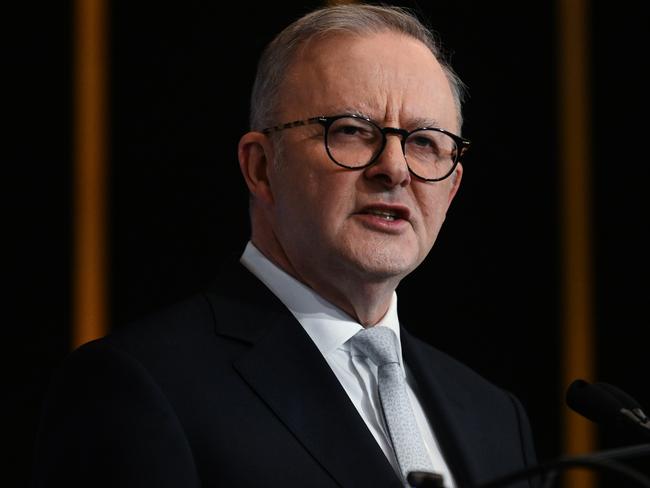 BRISBANE, AUSTRALIA - NewsWire Photos - APRIL 11, 2024. The Prime Minister, Anthony Albanese addresses the Queensland Media Club in Brisbane.Picture: Dan Peled / NCA NewsWire