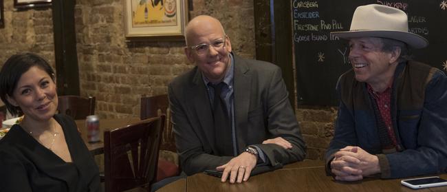 Round table … Alex Wagner, John Heilemann and Mark McKinnon from The Circus. Picture: Alison Cohen Rosa/Stan