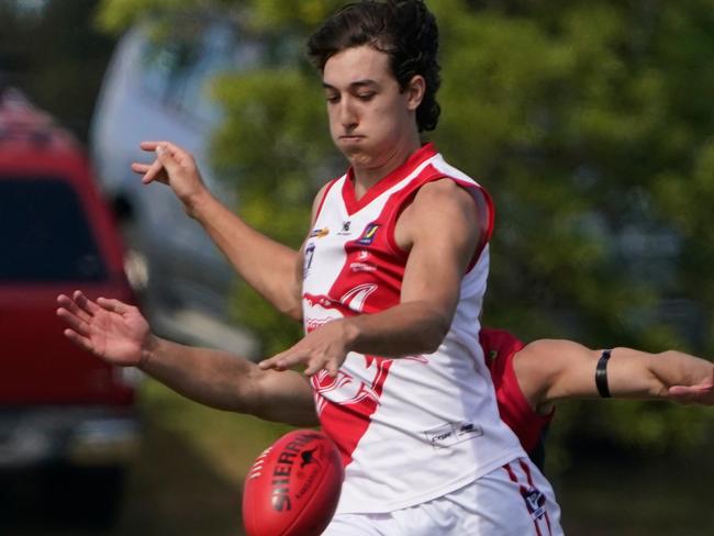 MPFNL footy Division One Senior Men, Round 1. Mt Eliza v Sorrento. Sorrento player Jordan Doherty. Picture: Valeriu Campan