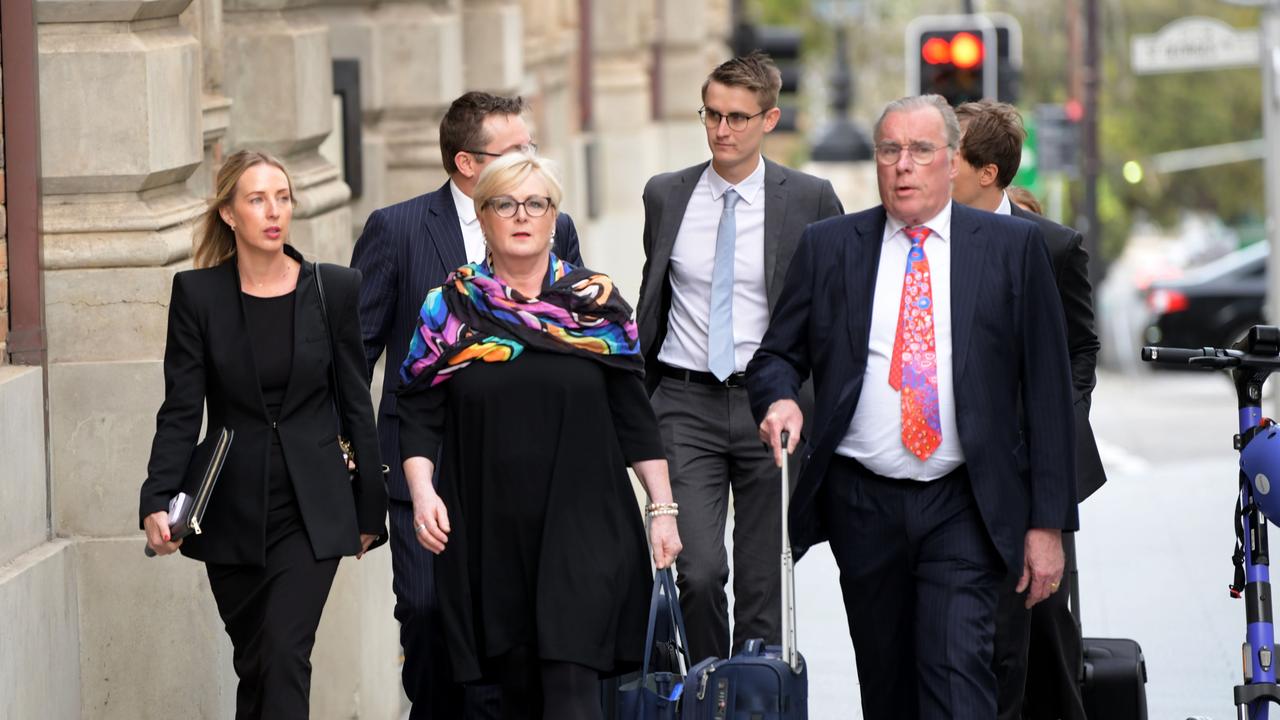 Senator Linda Reynolds with her legal team outside of the WA Supreme Court. Picture: NewsWire / Sharon Smith