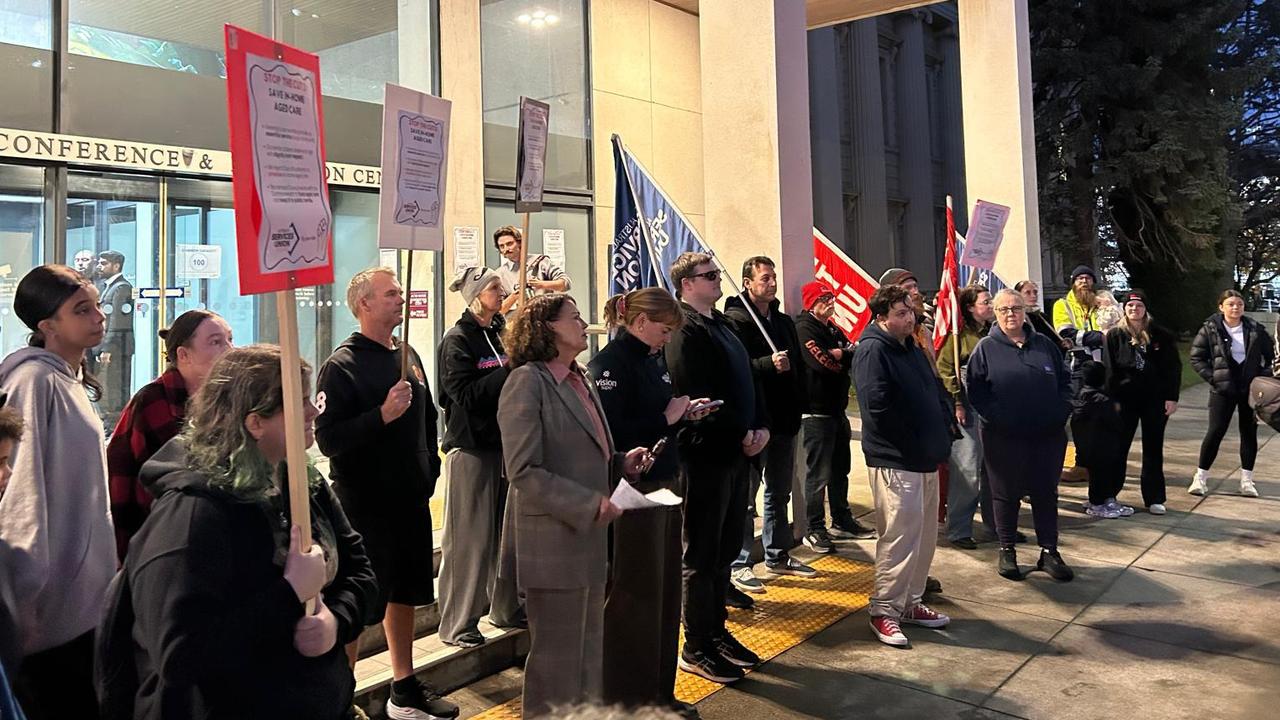 The Australian Services Union held a rally prior to Tuesday night's council meeting. Picture: Supplied.