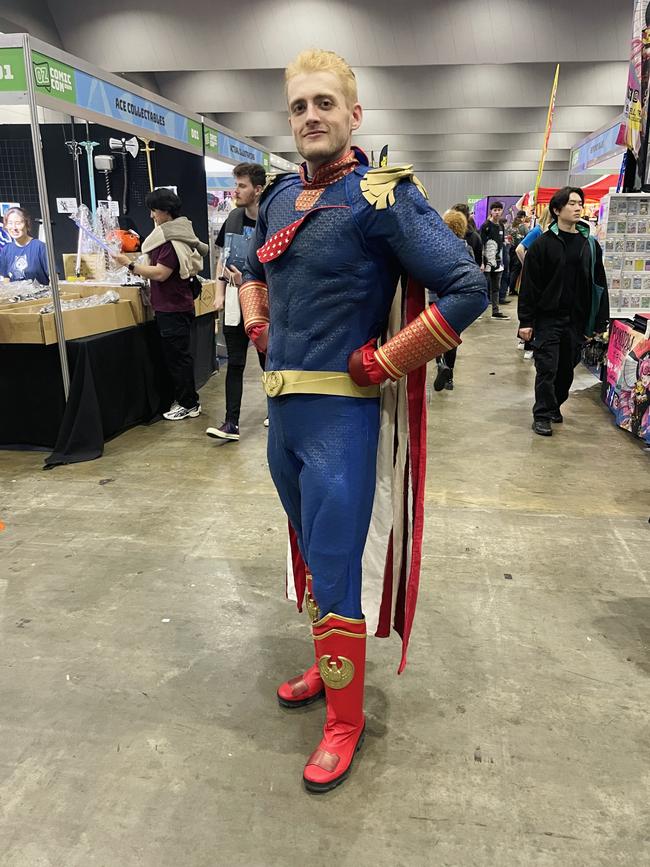 Bailey Grant - Homelander at the Oz Comic Con in Melbourne on Saturday June 8, 2024. Picture: Jack Colantuono