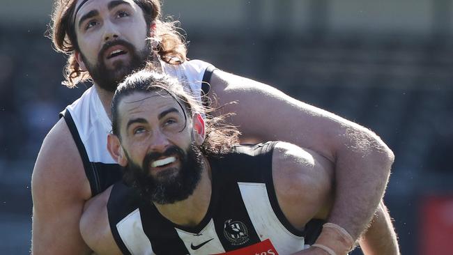 Collingwood ruckman Brodie Grundy during his comeback via the Collingwood reserves on July 30. Picture: David Crosling