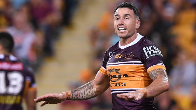 Darius Boyd tries to settle his team on Thursday night. Picture: AAP Image/Dave Hunt